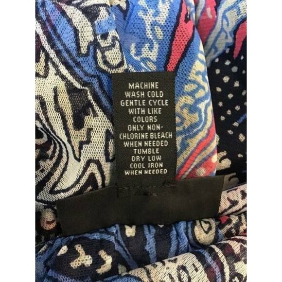 INC International Concept Top Medium Blue Paisley Scoop Neck 3/4 Sleeve New 1245 - Picture 5 of 5